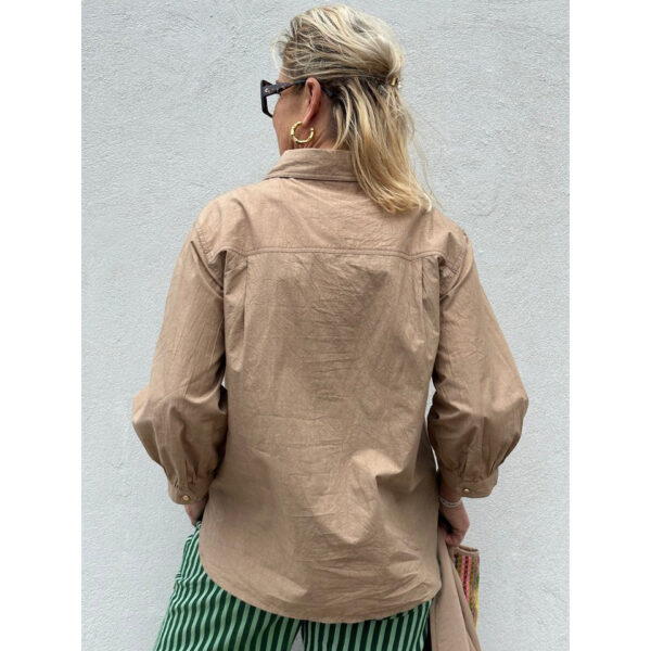 Gaspar | Oslo Poplin shirt | dark sand - Image 2