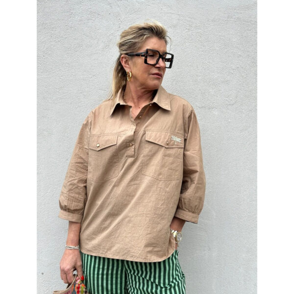 Gaspar | Oslo Poplin shirt | dark sand