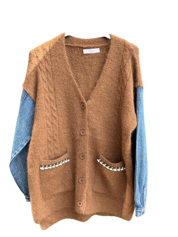 Dot Collection | Cardigan m. denimærmer - Image 3