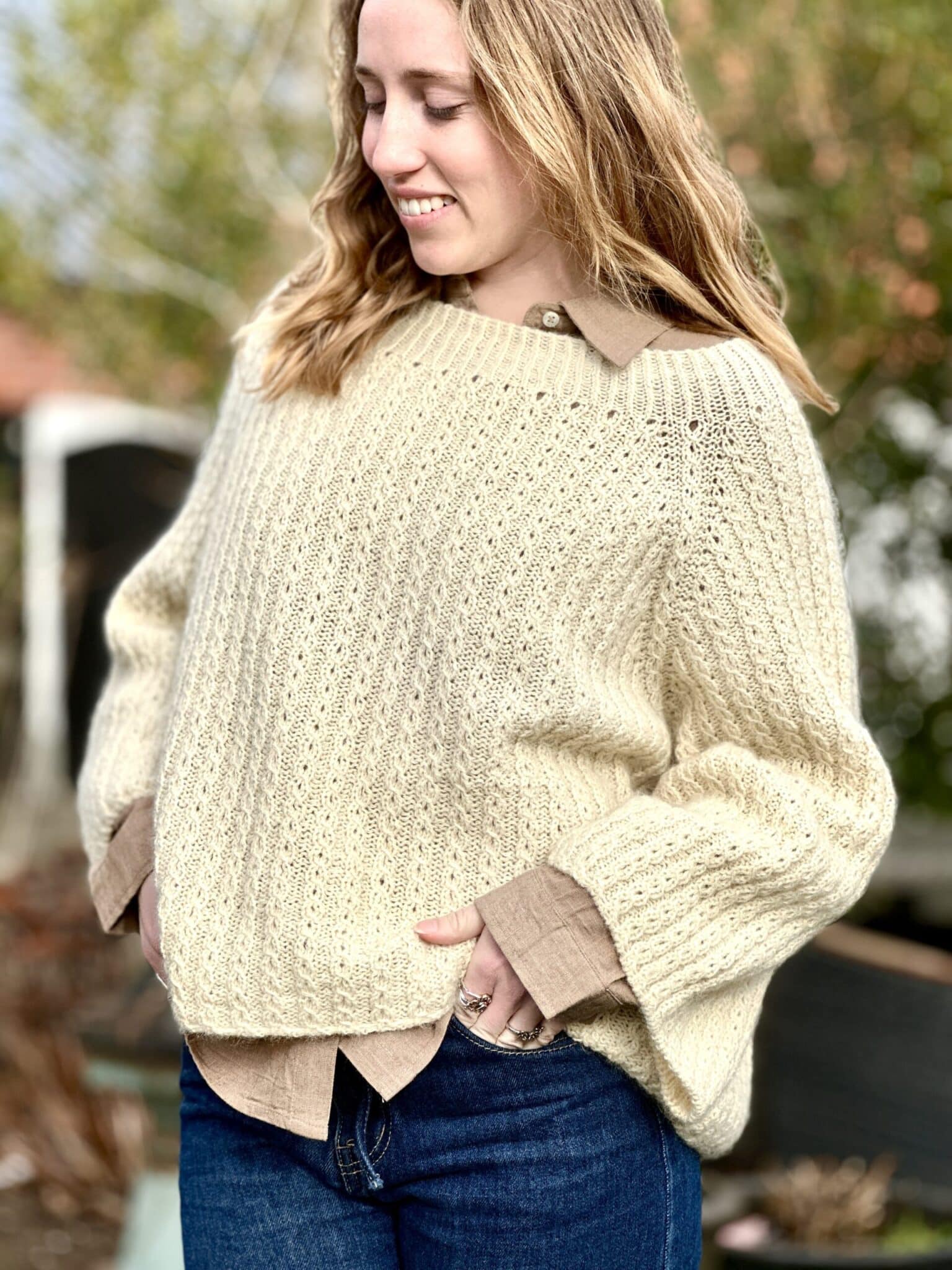 Dot Knit | Oversized strik m. snoninger og raglan | Opskrift - Billede 2