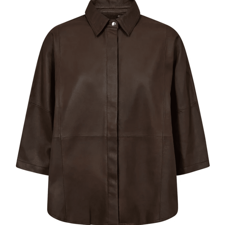 Depeche | Tenna 3/4 Sleeve Loose Fit Shirt | Brown