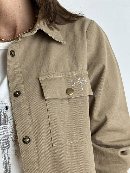 Gaspar | Lyon Canvas Shirt | Sand - Billede 3